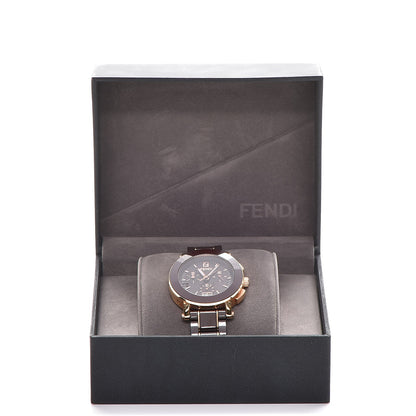 Fendi Stainless Steel Ceramic 38mm Chronograph Quartz Watch Brown 7 of 7