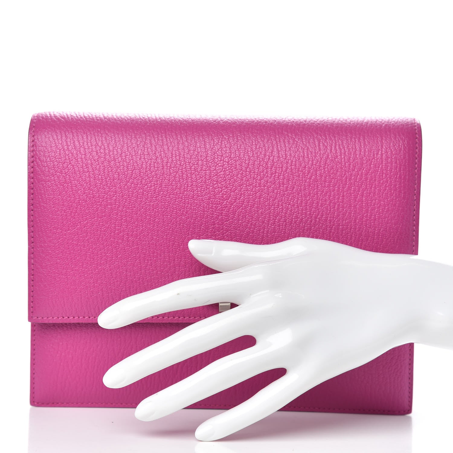 Hermes Chevre Mysore Verrou Clutch Magnolia 2 of 9