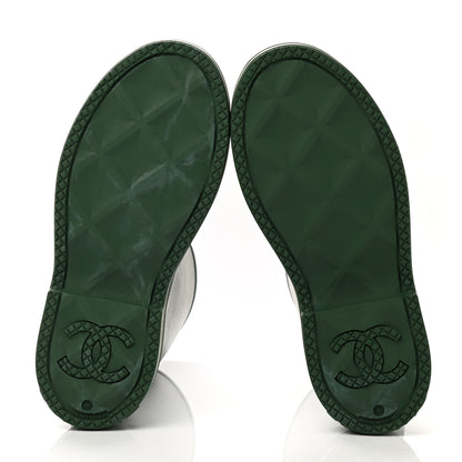 Chanel Caoutchouk CC High Boots 39 Dark Green 5 of 10