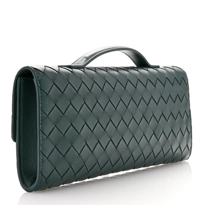 Bottega Veneta Nappa Intrecciato Long Andiamo Top Handle Clutch Emerald Green 3 of 7