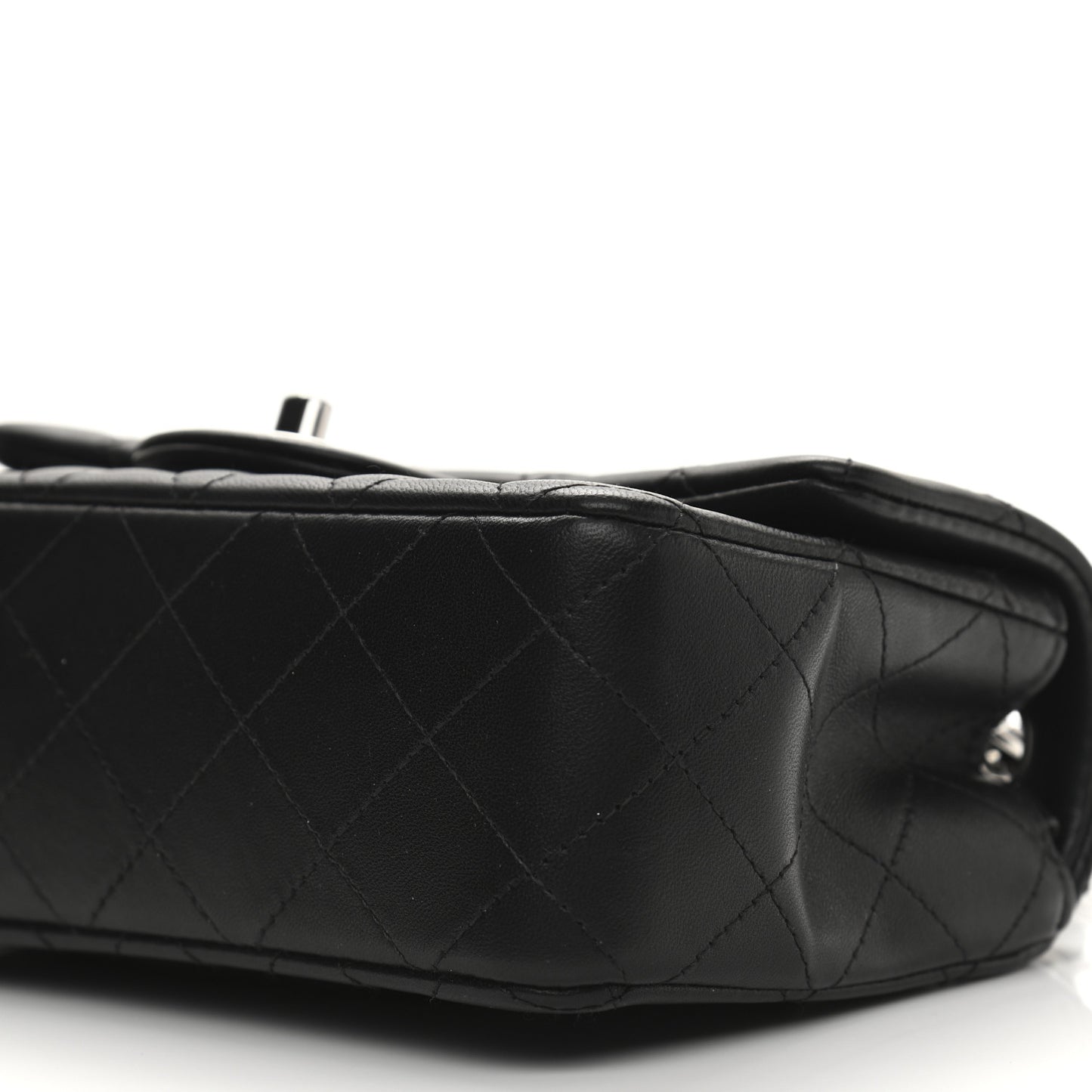 Lambskin Quilted Mini Rectangular Flap Black