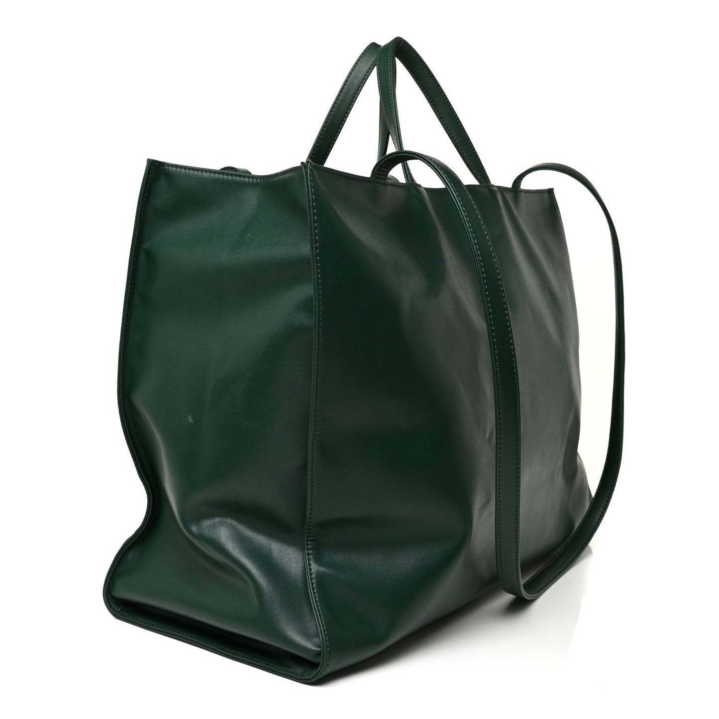 Vegan Leather Large Shopping Bag Dark Olive