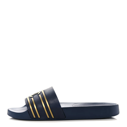 Chanel PVC CC Mules Sandals 39 Navy Gold 1 of 10