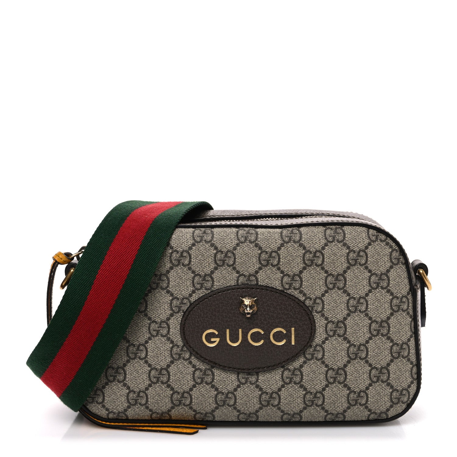 Gucci GG Supreme Monogram Web Neo Vintage Shoulder Bag Beige New Acero Crop 1 of 12