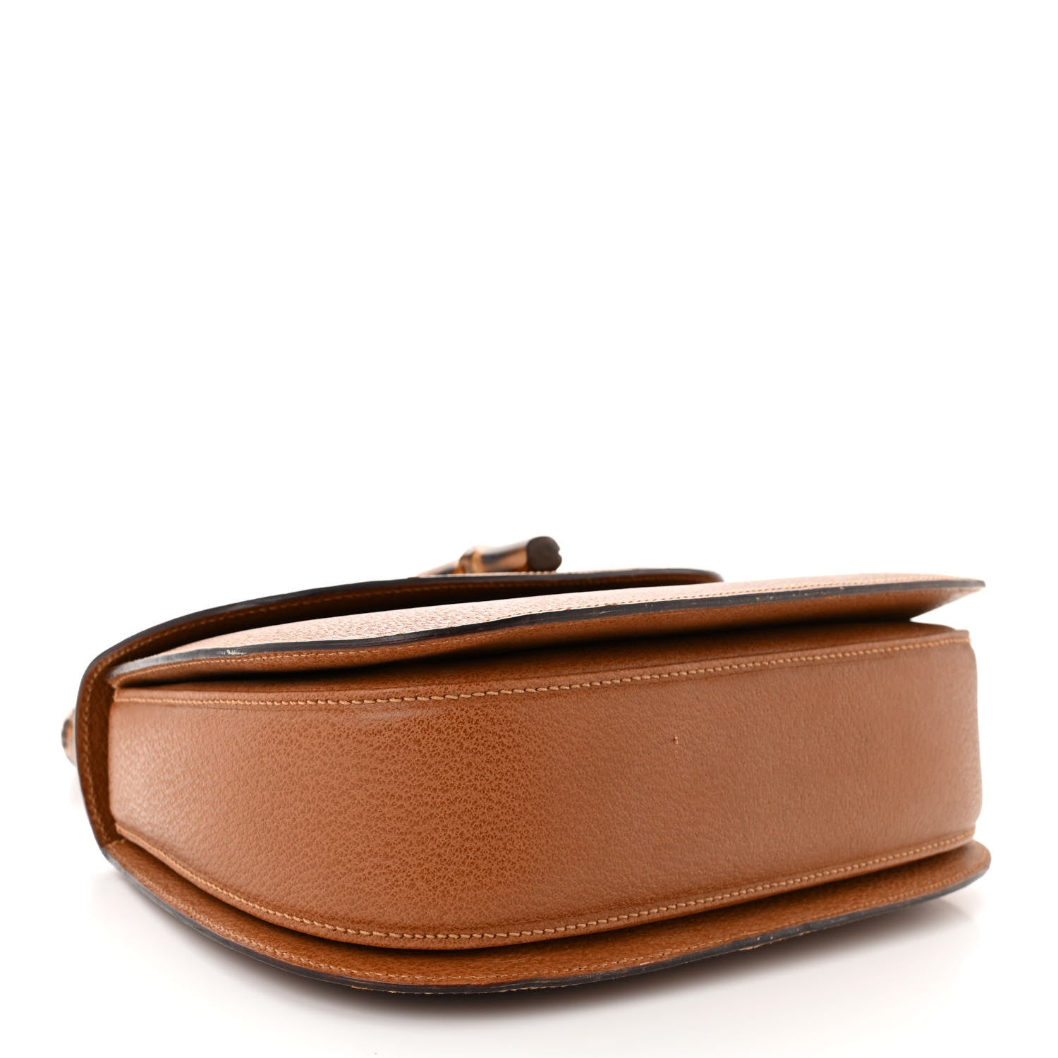 Gucci Grain Calfskin Classic Bamboo Top Handle Bag Brown 4 of 14