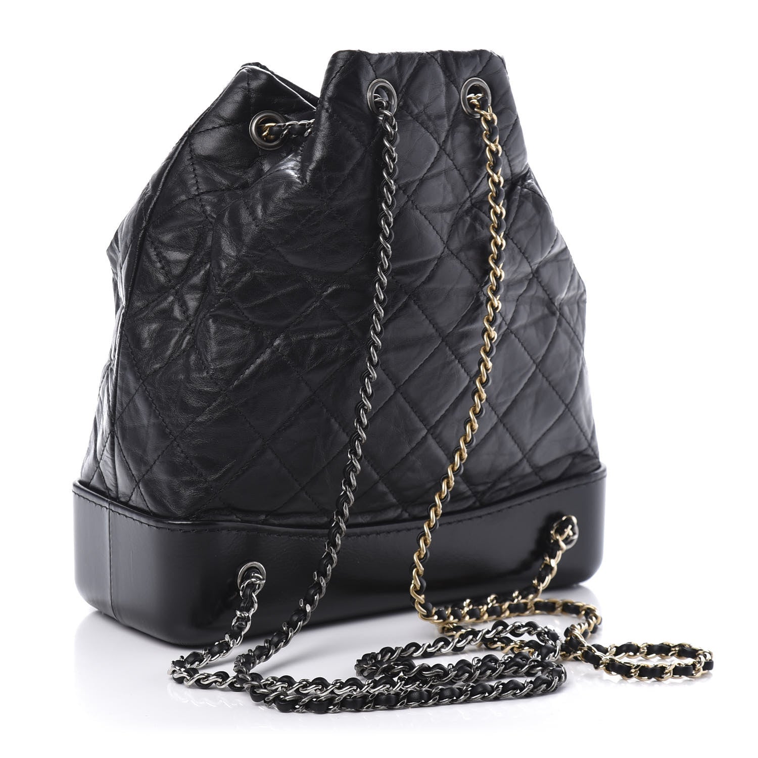 Chanel Aged Calfskin Quilted Gabrielle Backpack Black 2 of 9