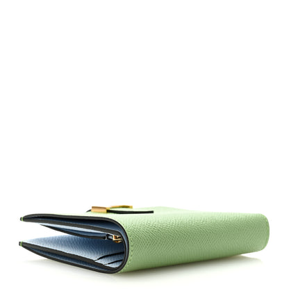 Hermes Epsom Verso Bearn Compact Wallet Vert Criquet Bleu Brume 4 of 6