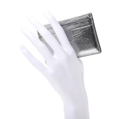 Tom Ford Metallic Calfskin Card Holder Silver 2 of 9