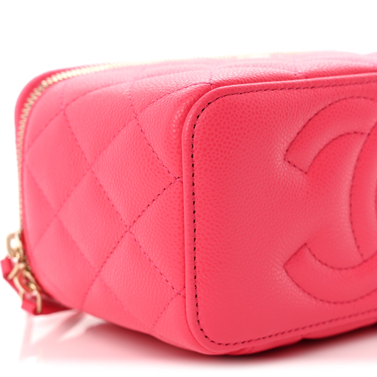 Chanel Caviar Quilted Small Vanity Case With Chain Pink 9 of 11