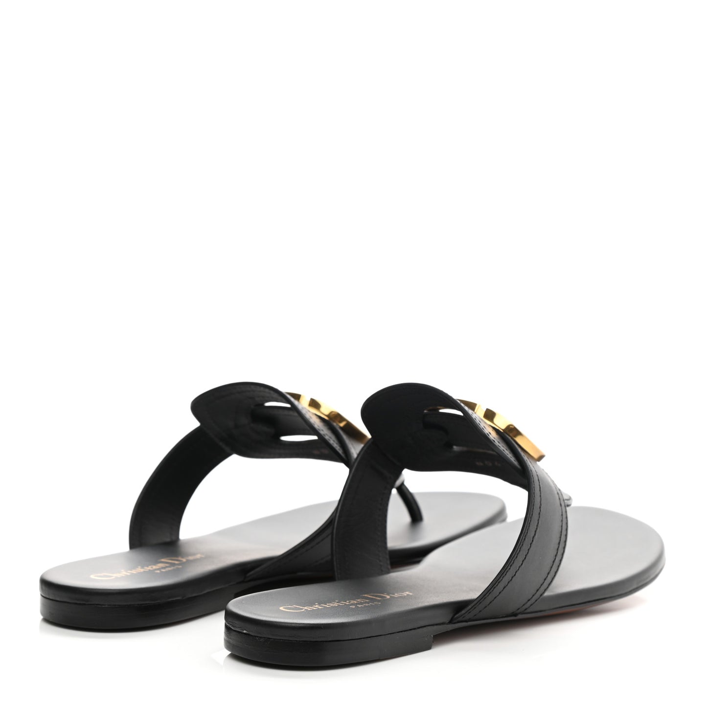 Calfskin 30 Montaigne Thong Sandals 36.5 Black
