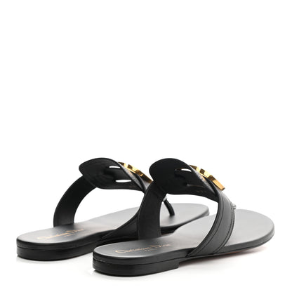 Christian Dior Calfskin 30 Montaigne Thong Sandals 36.5 Black 4 of 8
