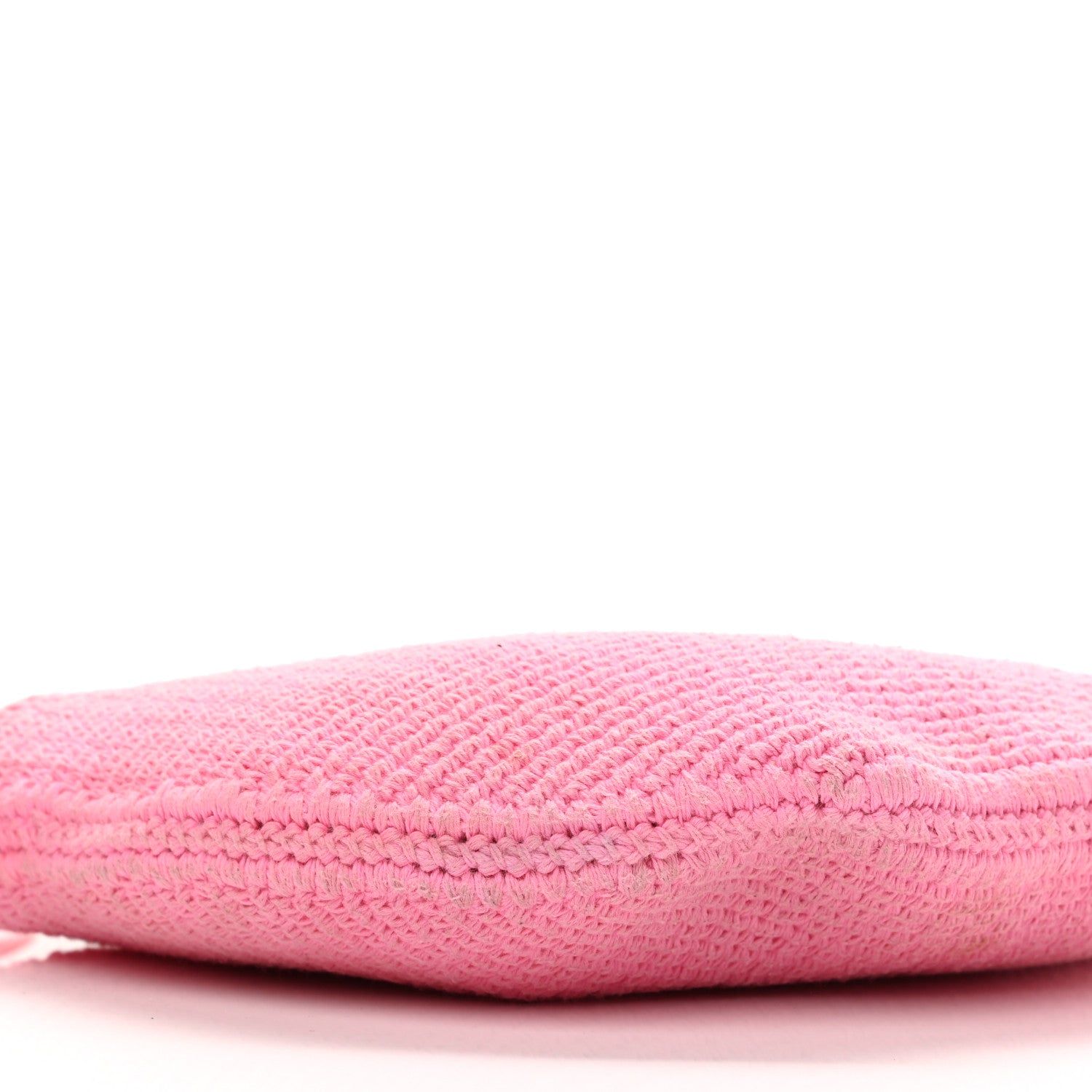 Fendi Fabric Crochet Vitello Grace Small Croissant Hobo Pink 10 of 13