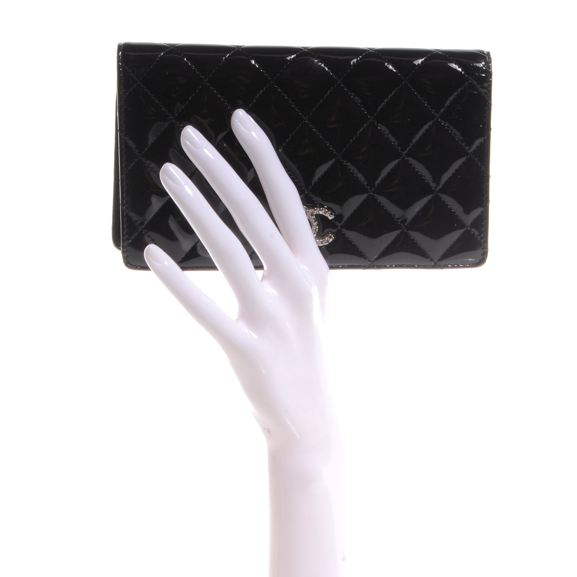 Chanel Patent Brilliant Yen Wallet Black 2 of 7