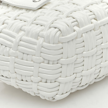Balenciaga Faux Calfskin Braided Varnished XXS Bistro Basket White 8 of 9