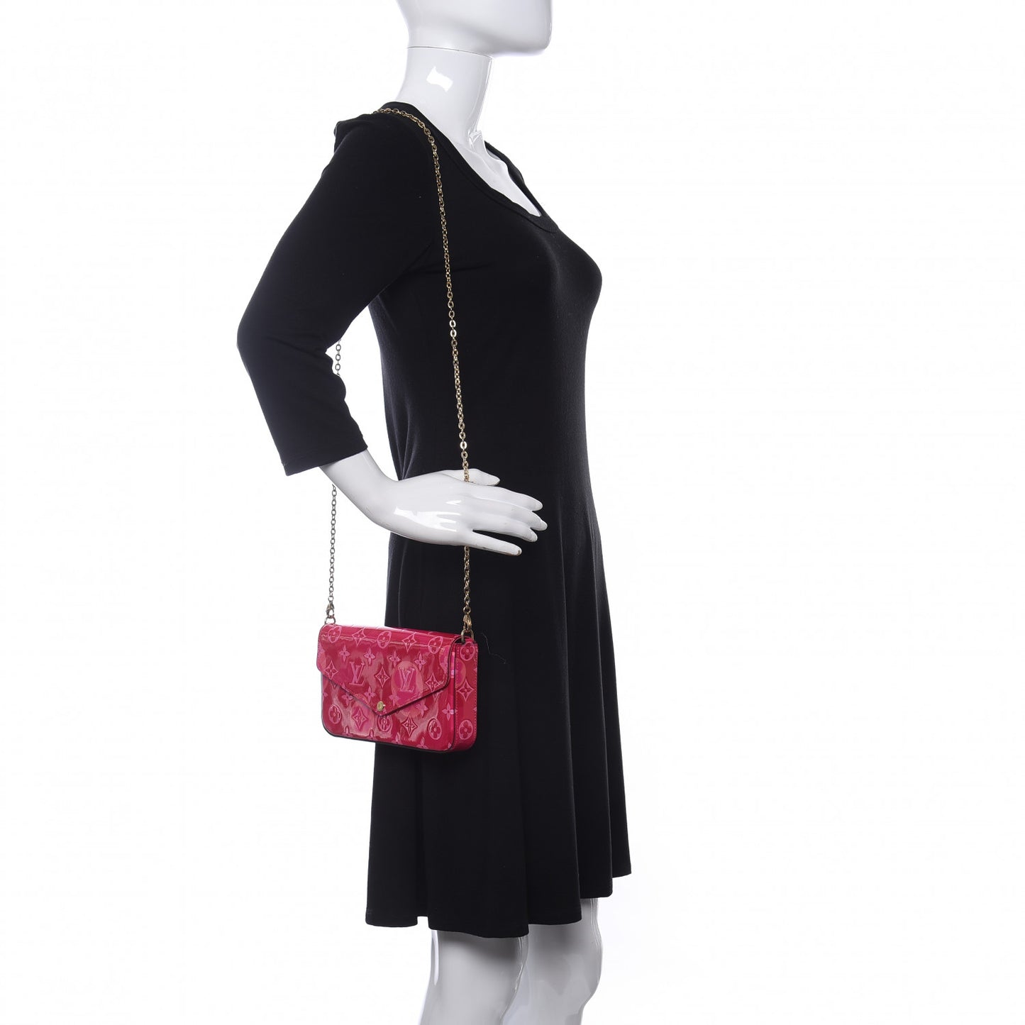 Vernis Valentine Pochette Felicie Chain Wallet Fuchsia
