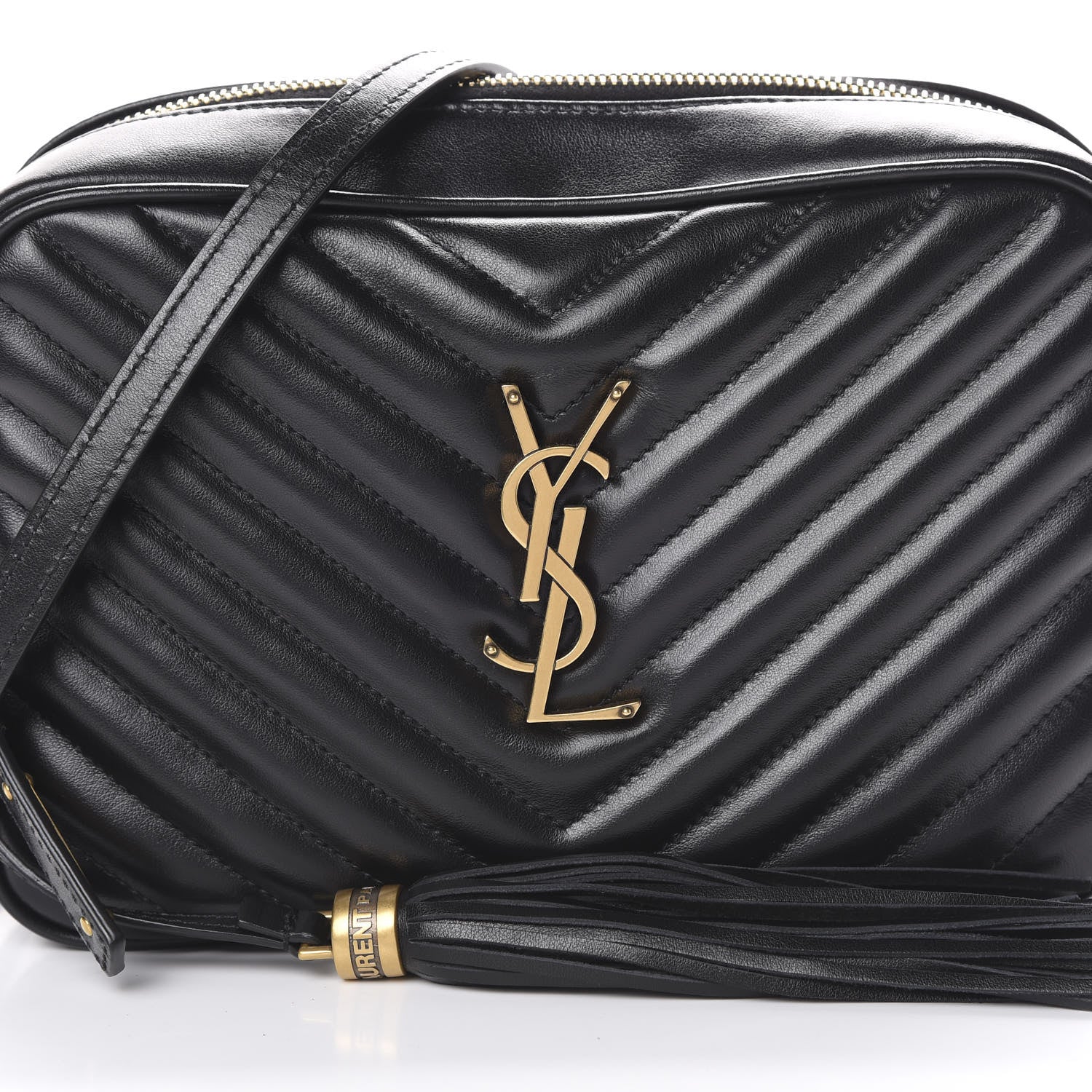 Saint Laurent Calfskin Matelasse Monogram Lou Camera Bag Black 7 of 9