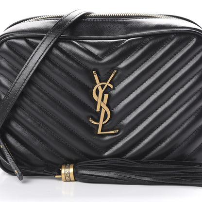 Saint Laurent Calfskin Matelasse Monogram Lou Camera Bag Black 7 of 9