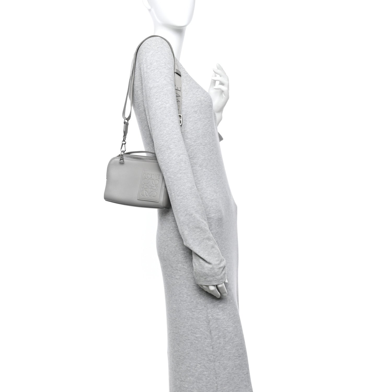 Loewe Satin Calfskin Mini Camera Bag Shell Grey 2 of 13