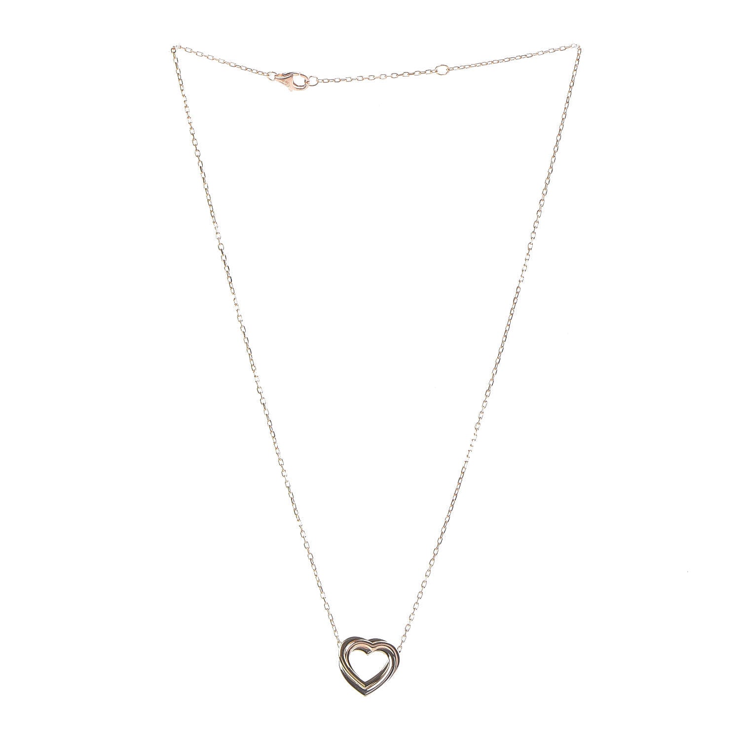 Cartier 18K Pink Yellow White Gold Trinity Heart Necklace 3 of 6