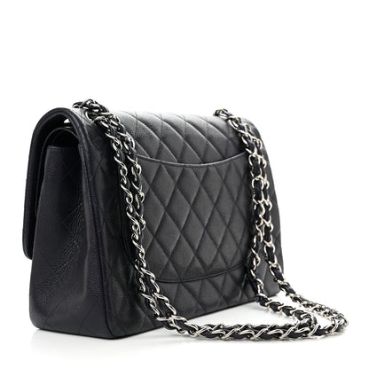 Chanel Caviar Quilted Jumbo Double Flap Navy Blue 3 of 12