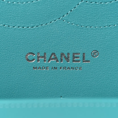 Chanel Lambskin Quilted Tri-Color Jumbo Double Flap Navy Blue Green 6 of 9