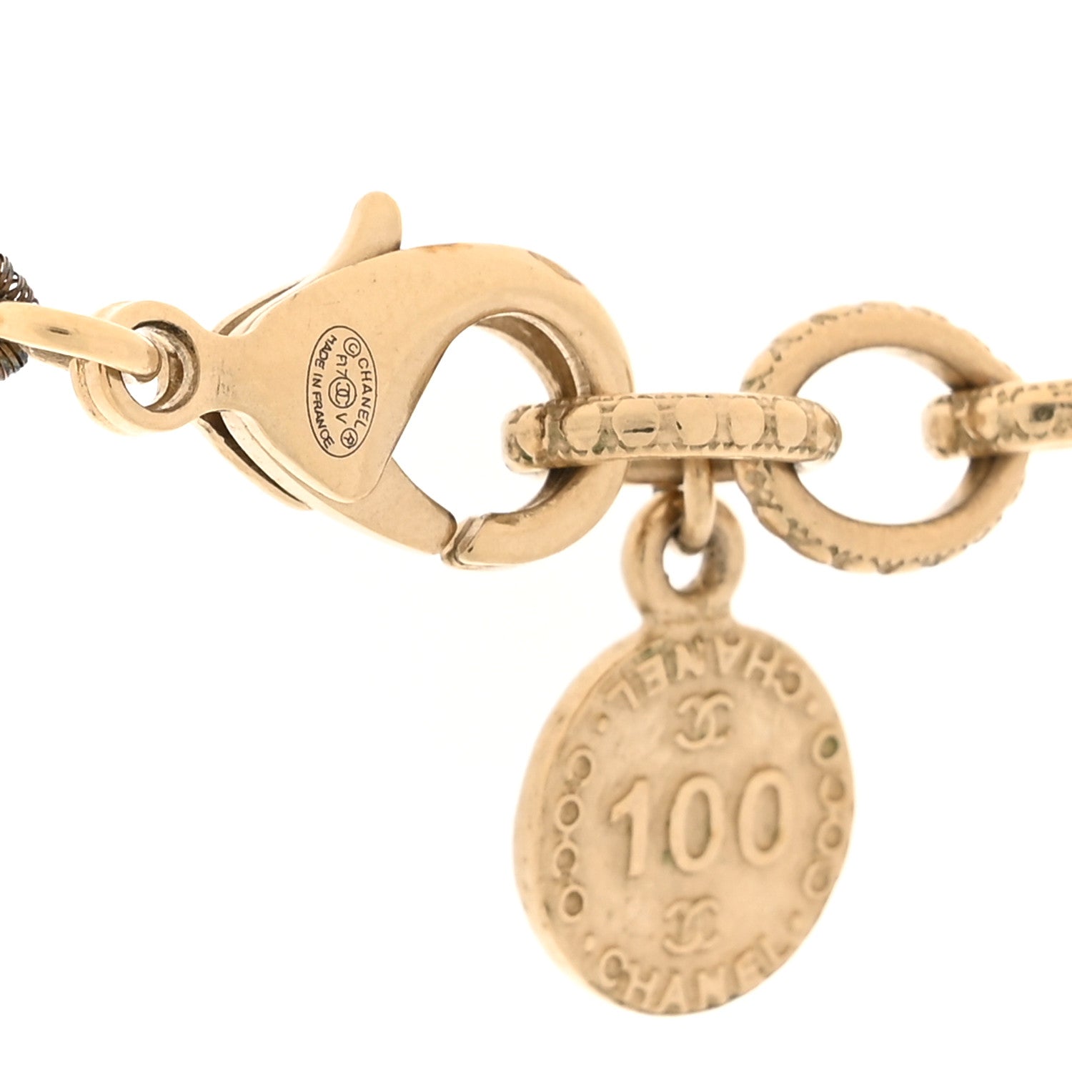 Chanel Pearl CC 100th Anniversary Necklace Light Gold 4 of 5