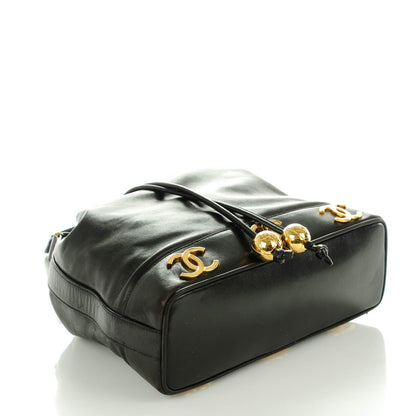 Chanel Lambskin CC Drawstring Shoulder Bag Black 5 of 11