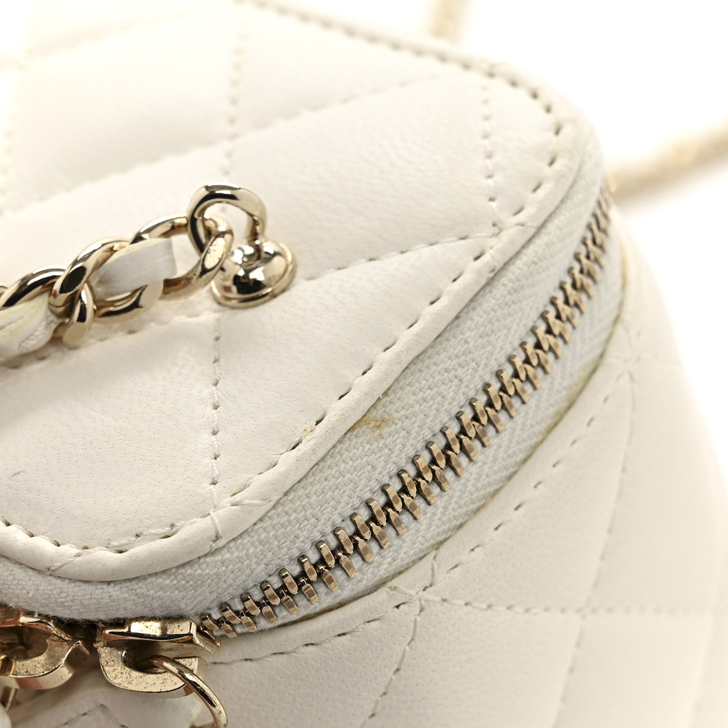Chanel Lambskin Quilted Enamel Pearl Crush Mini Vanity Case With