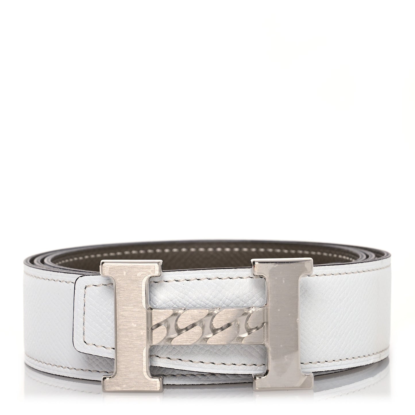 Epsom 32mm Rope Chain H Belt 95 38 Etoupe White