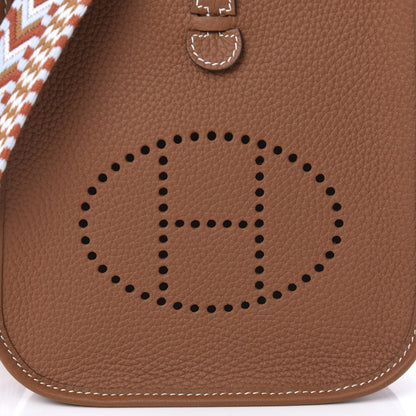 Hermes Taurillon Clemence Allegro Evelyne TPM Gold Cornaline White 9 of 10
