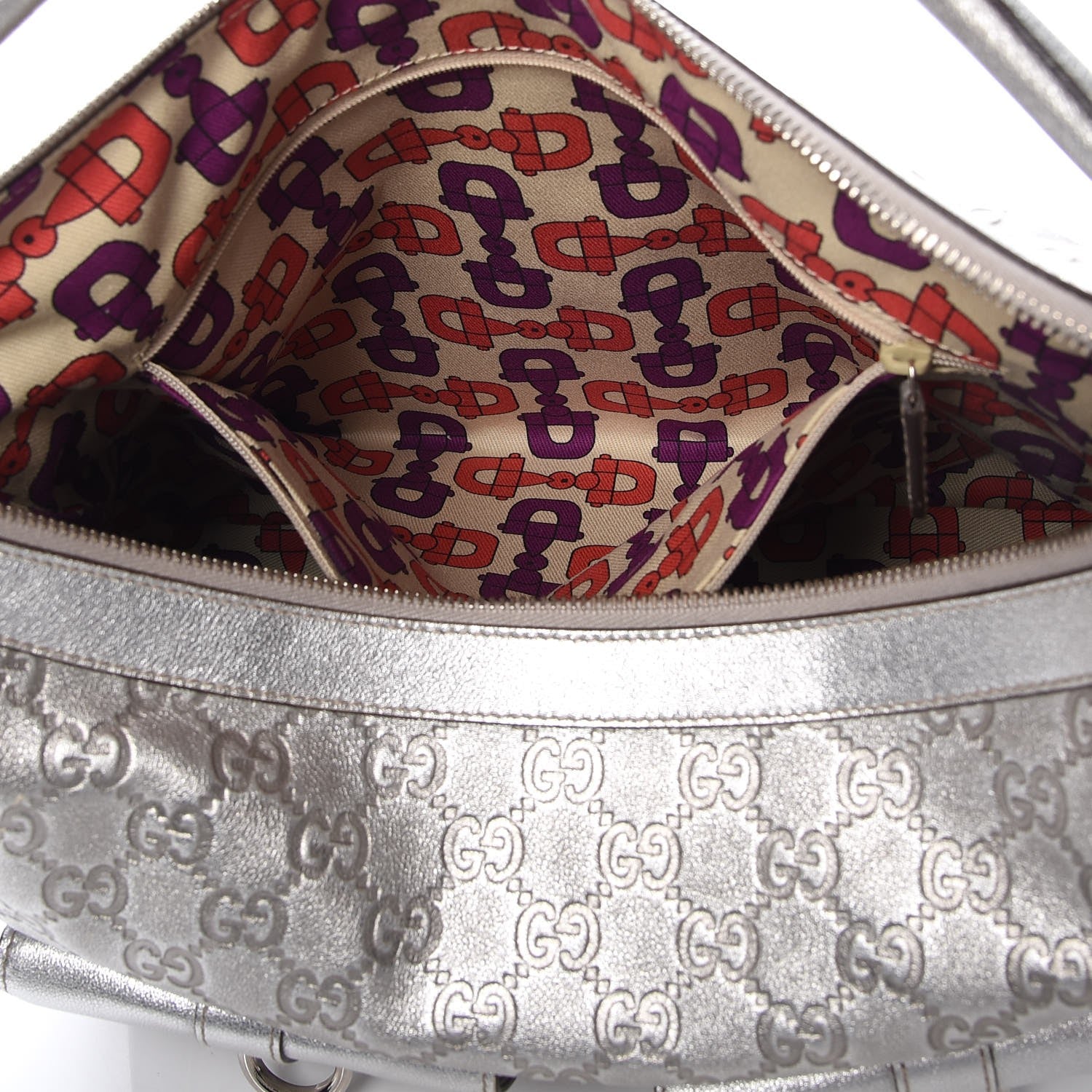 Gucci Metallic Guccissima Pocket Hobo Silver 8 of 14