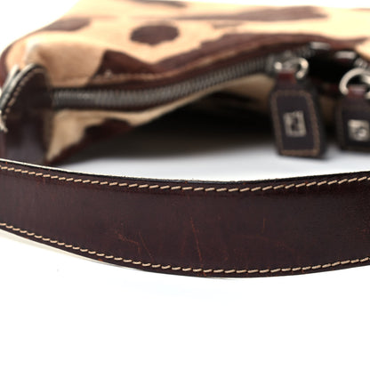Fendi Calf Hair Cow Print Shoulder Bag Brown 7 of 8
