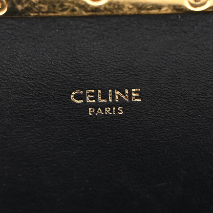 Celine Canvas Calfskin Triomphe Embroidered Medium Triomphe Bag Black 8 of 18