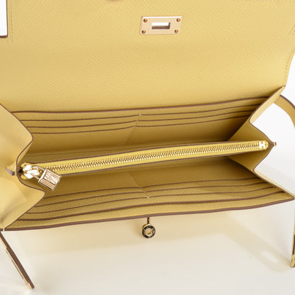 Hermes Epsom Kelly Longue Wallet Soufre 14 of 14