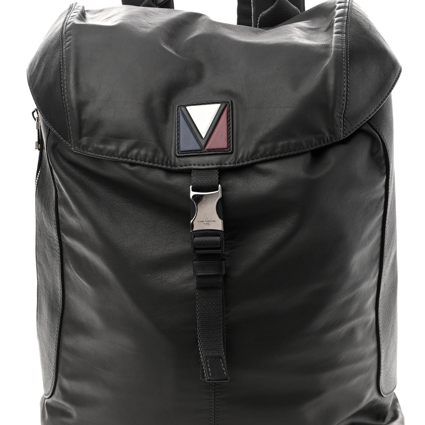 Calfskin Nylon V Line Pulse Backpack Asphalt