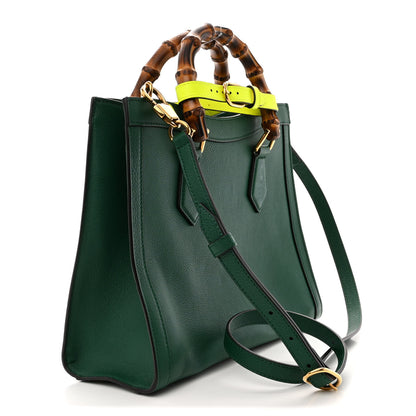 Gucci Wonka Grain Calfskin Small Diana Tote Bag Green Yellow Fluo 3 of 10