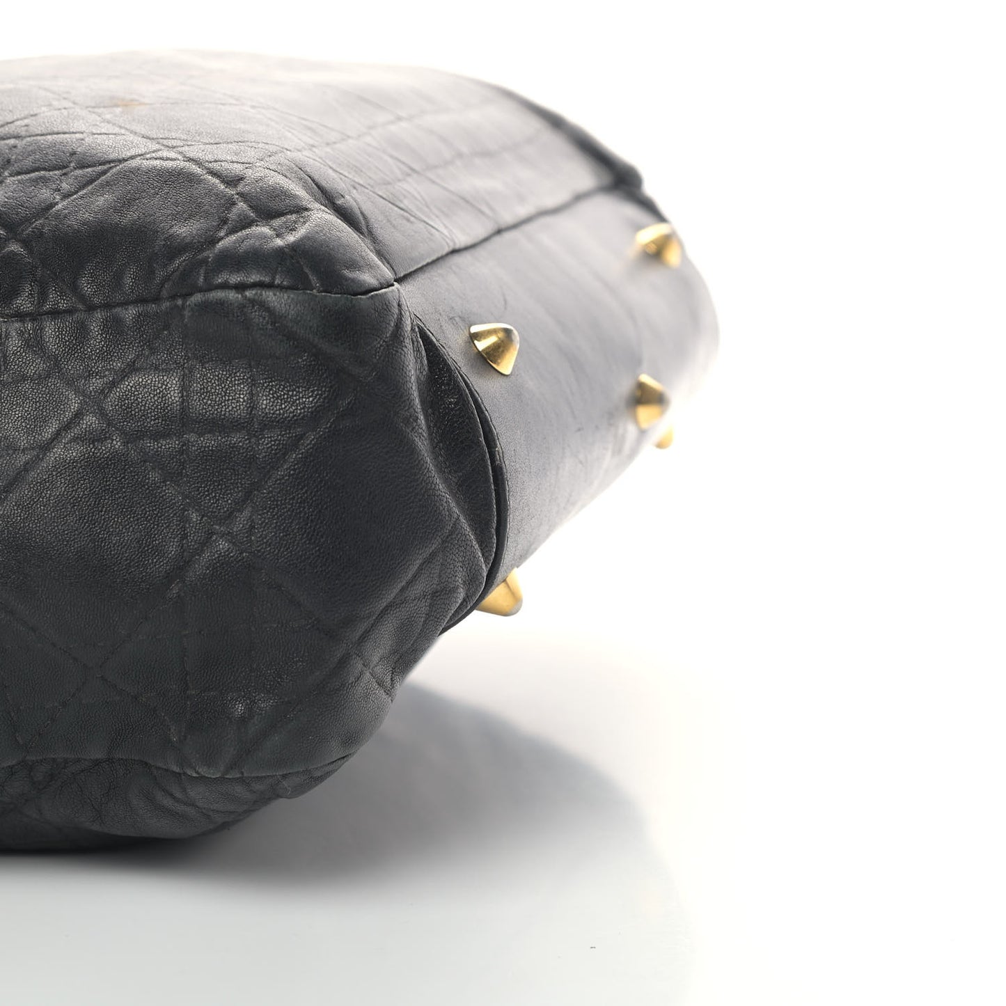 Lambskin Cannage Shopping Tote Black