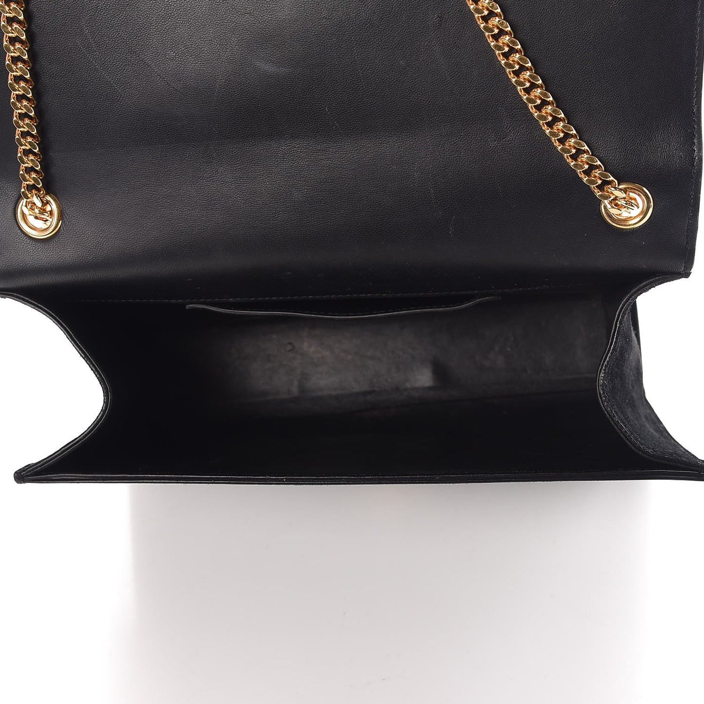 Suede Medium Classic Monogram Kate Tassel Satchel Black