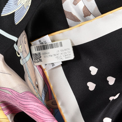 Hermes Silk Story Scarf 90 Marron Black Jaune Multicolor 5 of 5