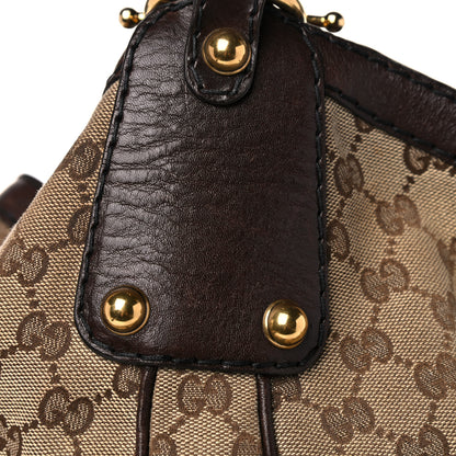 Gucci Monogram Large Jockey Hobo Dark Brown 17 of 20