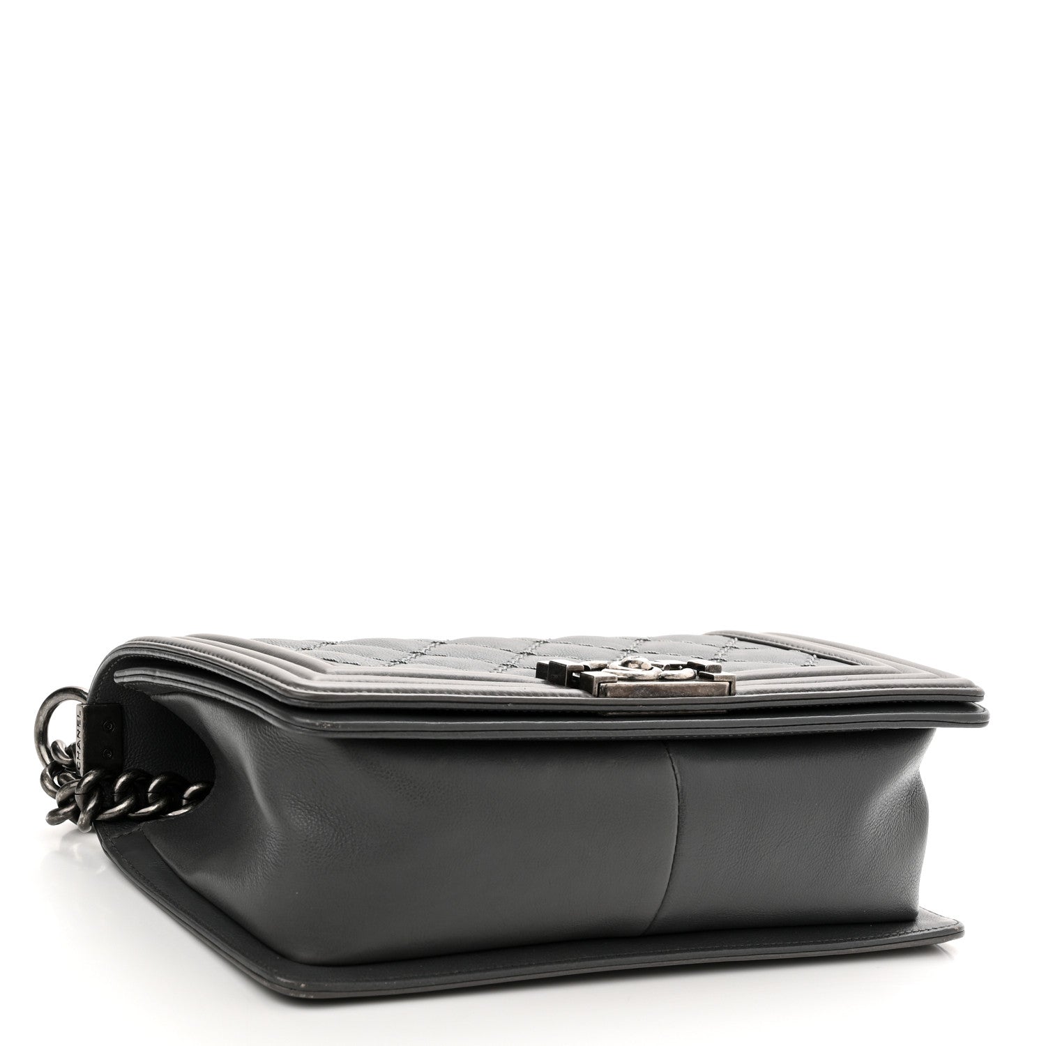 Chanel Calfskin Double Stitch Medium Boy Flap Grey 4 of 13