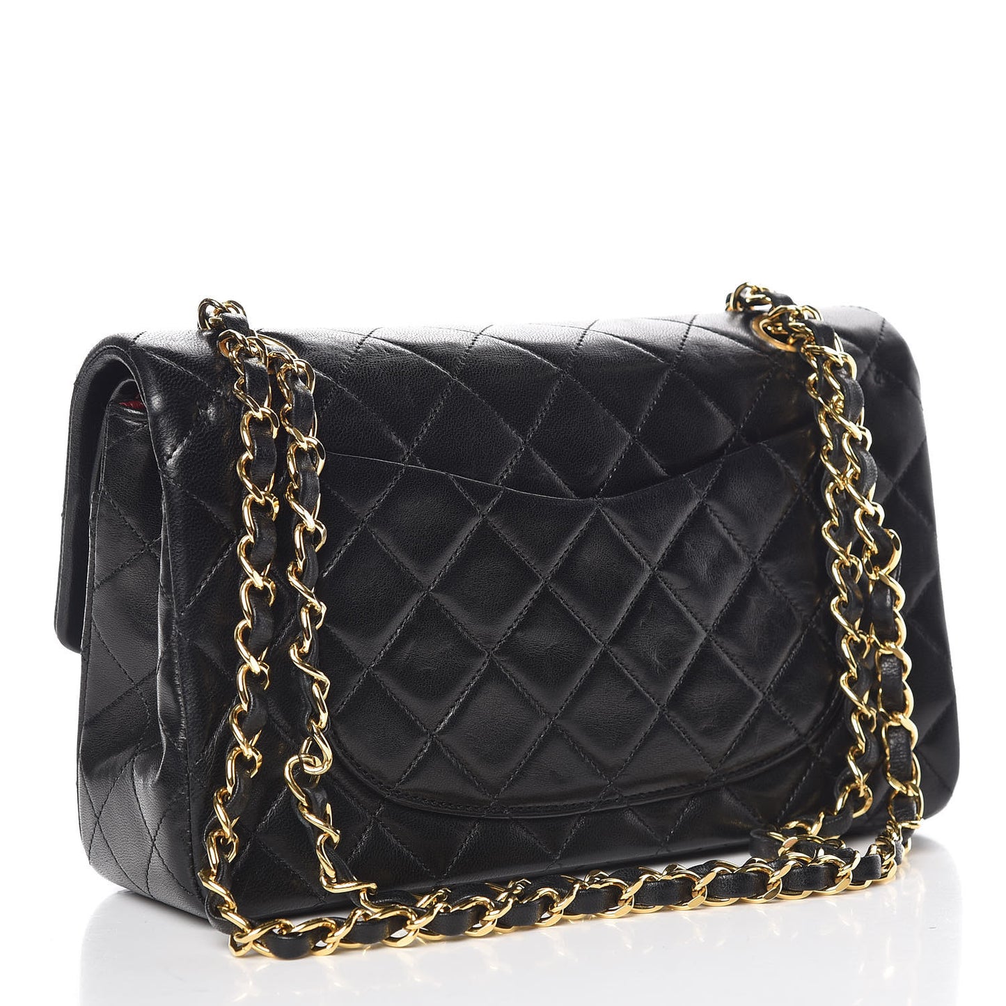 Lambskin Quilted Small Double Flap Black