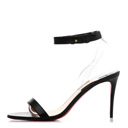 Christian Louboutin Shiny Nappa PVC Jonatina 100 Sandals 41.5 Black 1 of 5