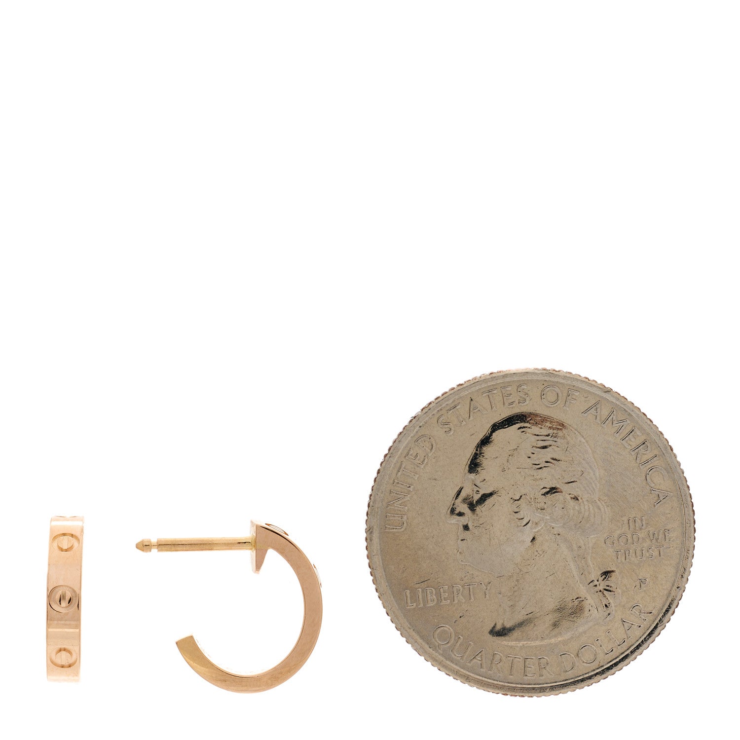 Cartier 18K Pink Gold Small LOVE Hoop Earrings 2 of 7