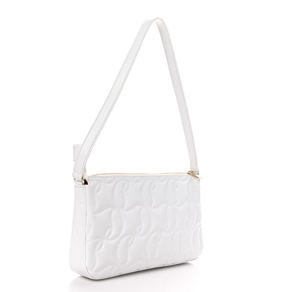 Christian Louboutin Calfskin Embossed Loubila Shoulder Bag White 3 of 8