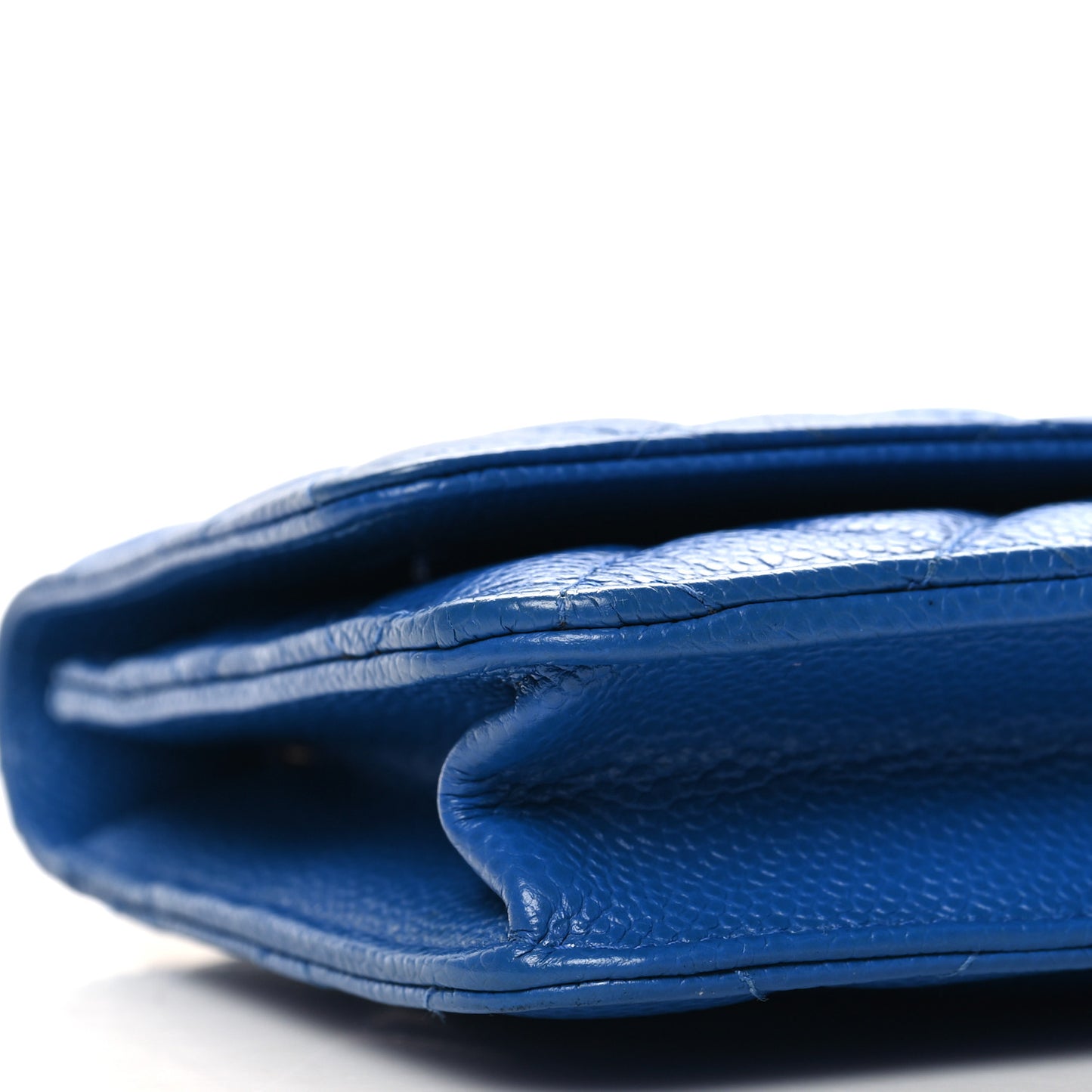 Caviar Quilted Wallet on Chain WOC Blue