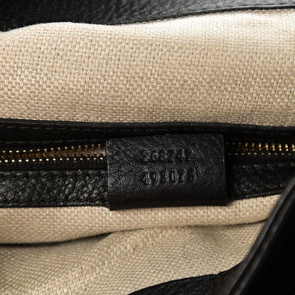 Gucci Pebbled Calfskin Medium Greenwich Shoulder Bag Black 5 of 10