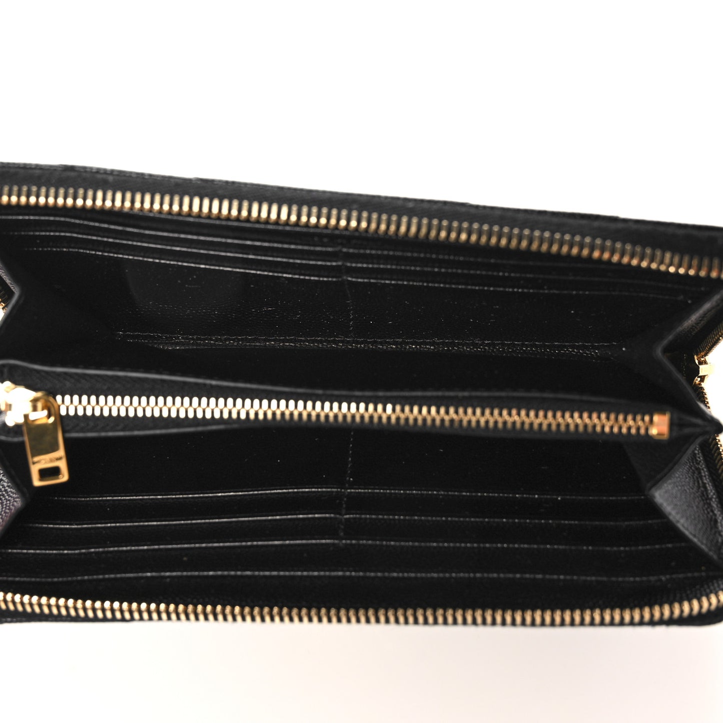 Grain De Poudre Matelasse Chevron Monogram Zip Around Wallet Black