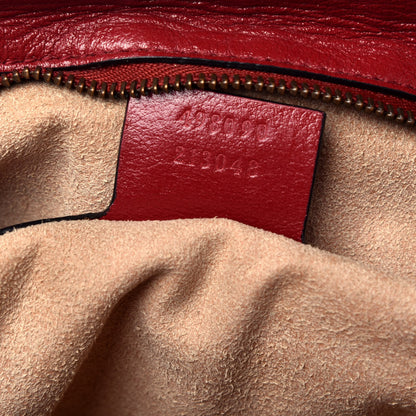 Gucci Vintage Effect Calfskin Matelasse Diagonal Large Torchon GG Marmont Shoulder Bag Black Romantic Cherry 7 of 9