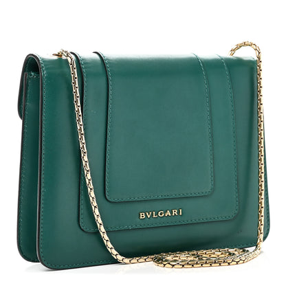 Bulgari Calfskin Small Serpenti Forever Snake Strap Crossbody Bag Emerald Green 2 of 8